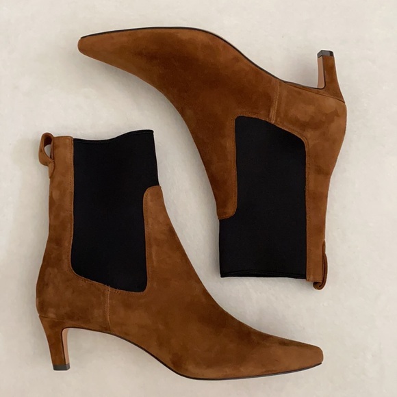 J. Crew | 2023 Stevie Pull-On Boots Suede Rich Toffee/Black BT870 (7.5) - Picture 10 of 13
